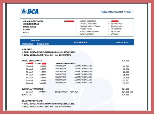 BCA E-Statement