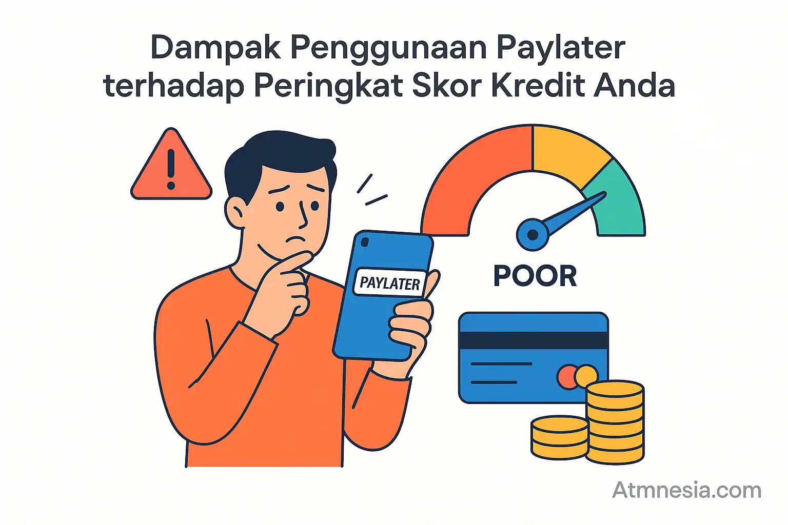 Ilustrasi dampak penggunaan paylater terhadap peringkat skor kredit