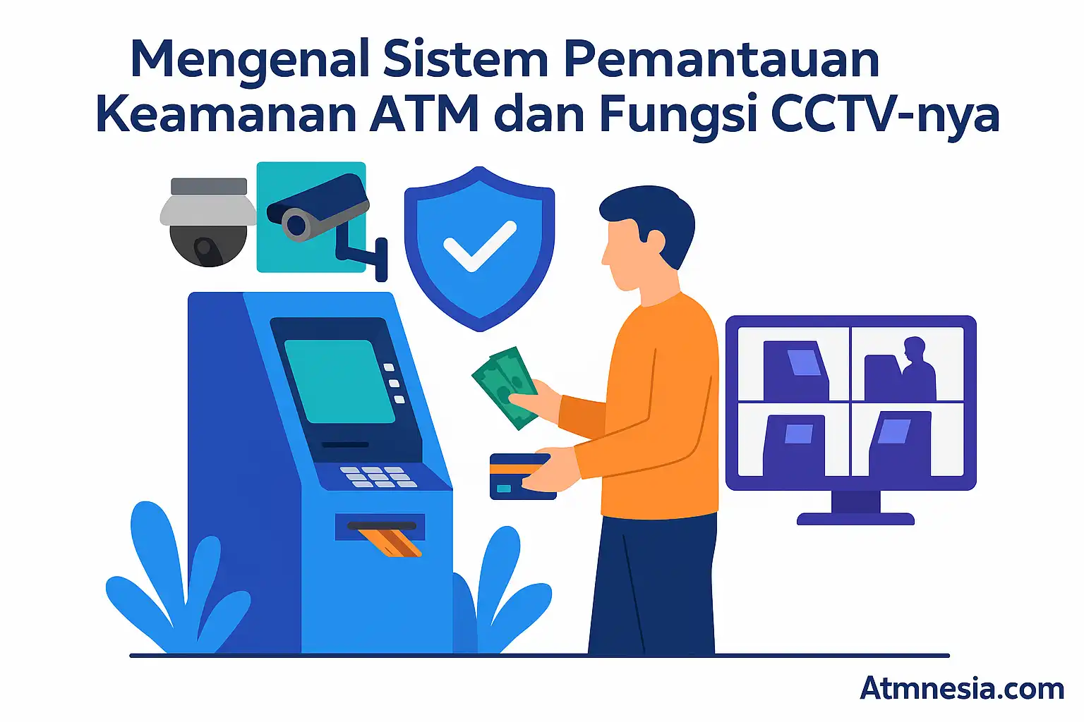 Ilustrasi sistem pemantauan keamanan ATM dan fungsi CCTV